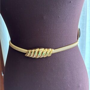 Day-Lor Vintage Gold Metal Stretch Belt-Small/Mediym